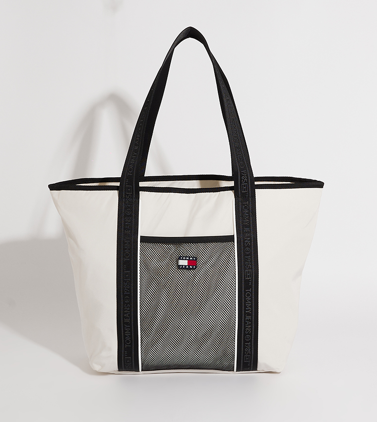 Buy Tommy Hilfiger Heritage Logo Tote Bag In Beige 6thStreet UAE