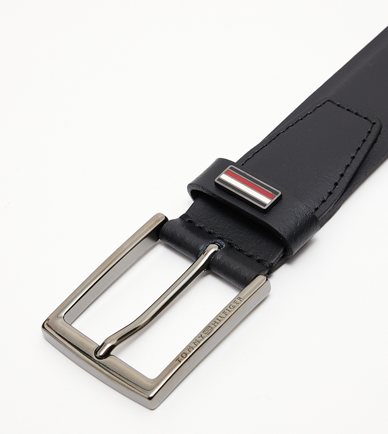 Buy Tommy Hilfiger Buckle Closure Leather Belt In Black