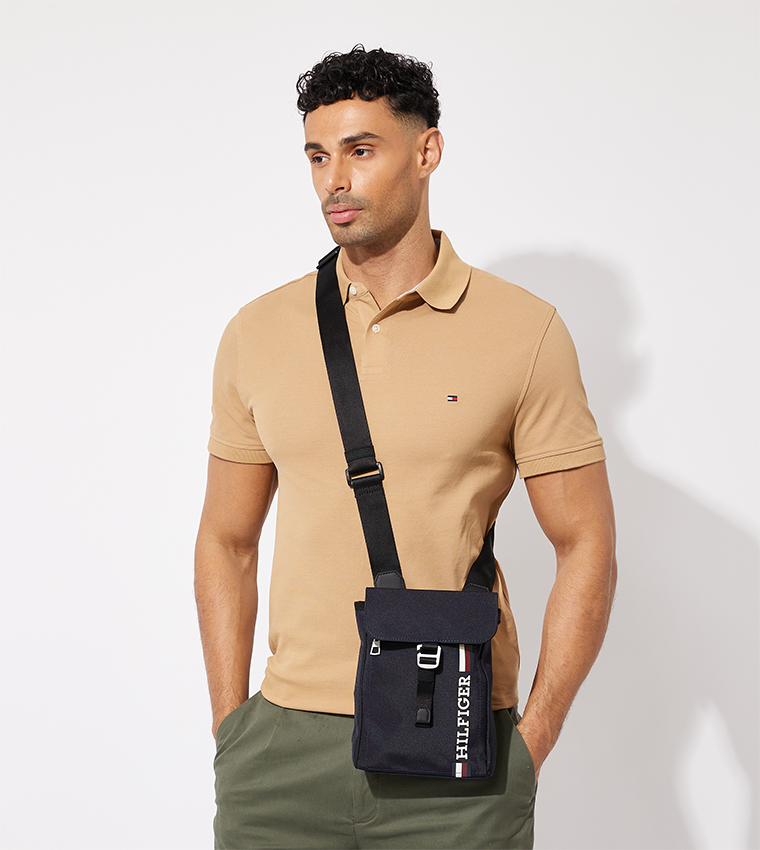 Logo Print Zippered Reporter Bag