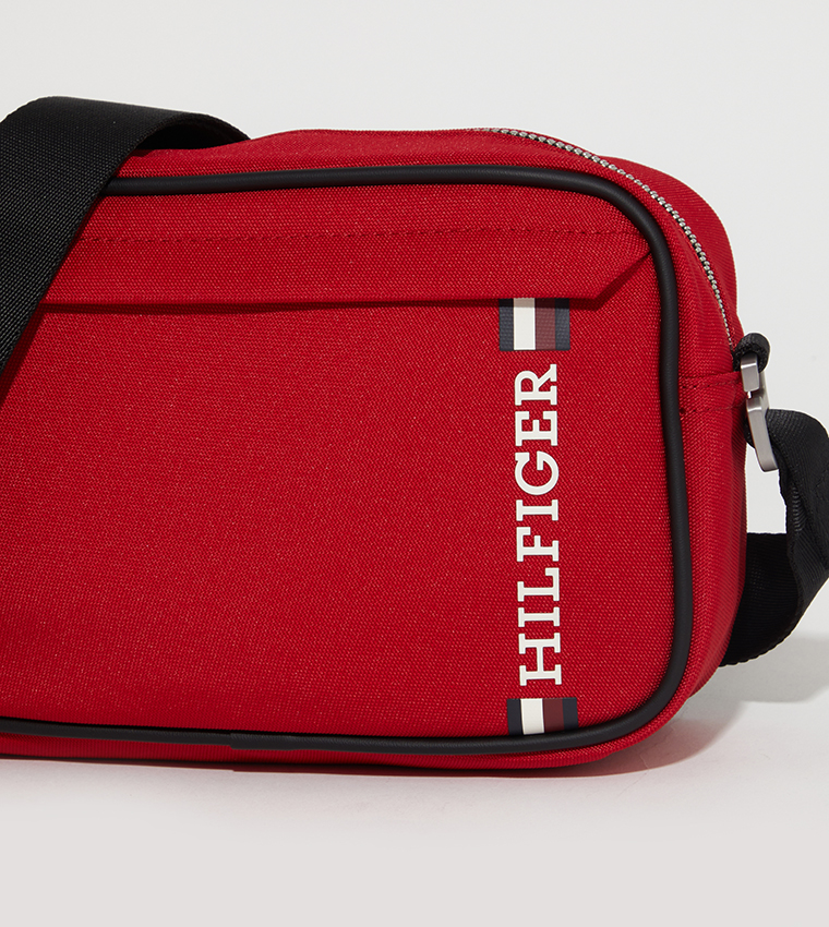 Logo Print Zippered Reporter Bag