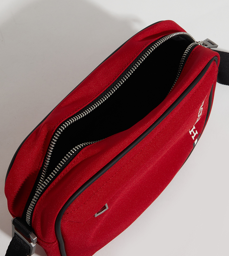 Logo Print Zippered Reporter Bag