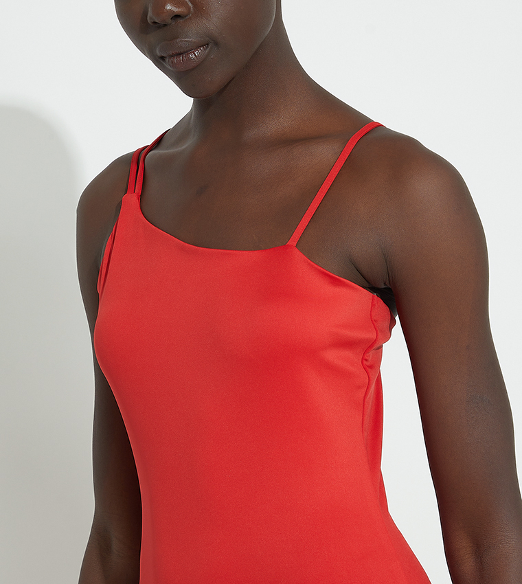 Solid Strappy Bodycon Dress