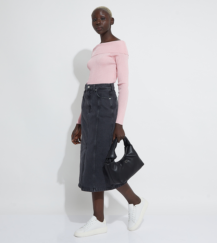 Ribbed Off Shoulder Sweater