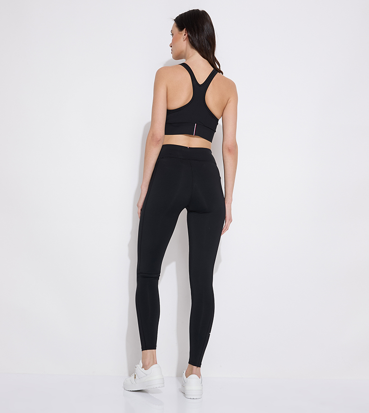 Monogram Detail Zipper Sports Bra