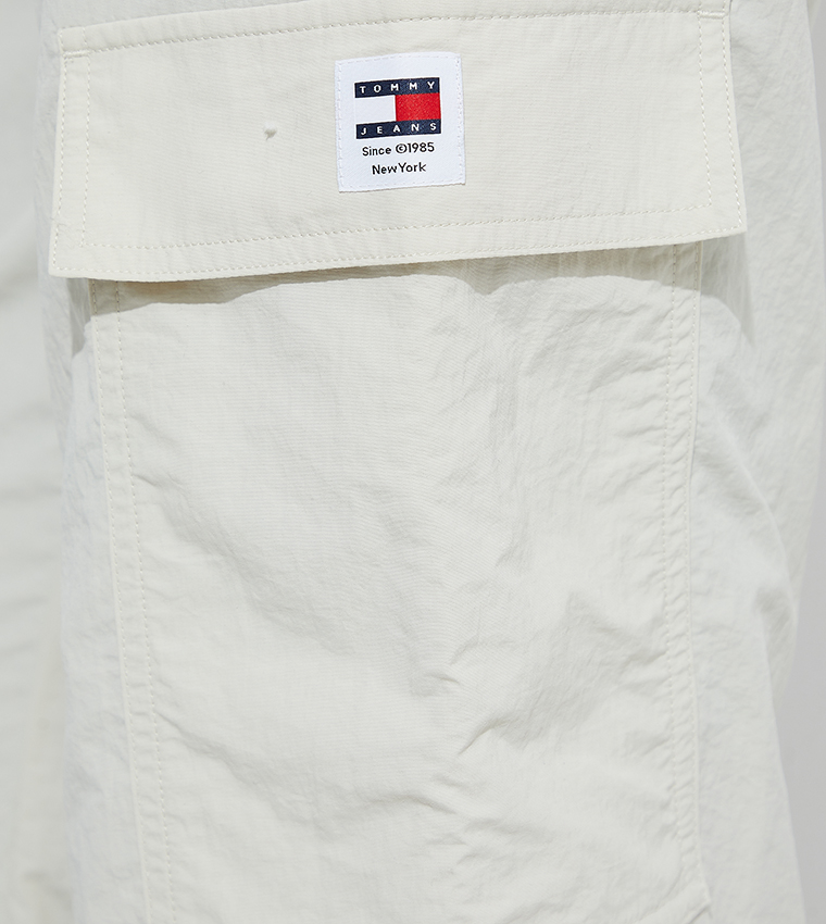 Logo Detail Drawstring Waist Cargo Pants
