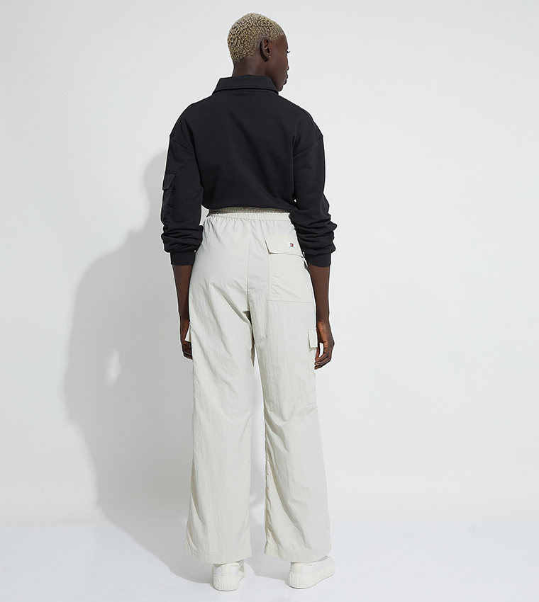 Logo Detail Drawstring Waist Cargo Pants
