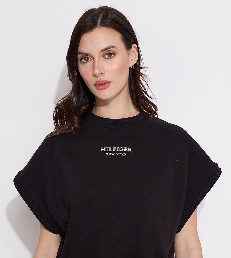 Logo Embroidered Short Sleeves Sweatshirt