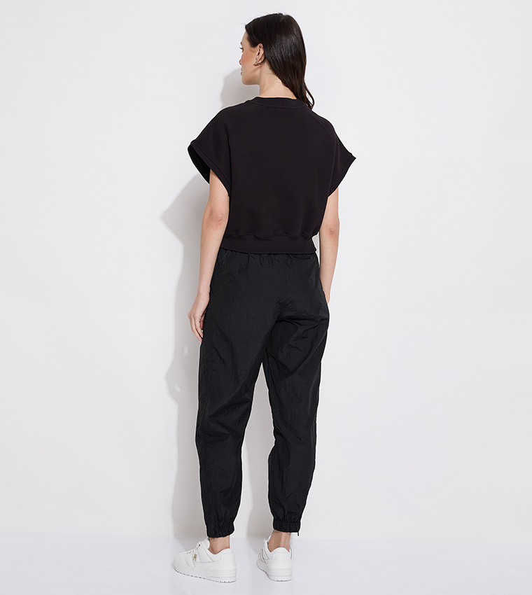 Logo Embroidered Short Sleeves Sweatshirt