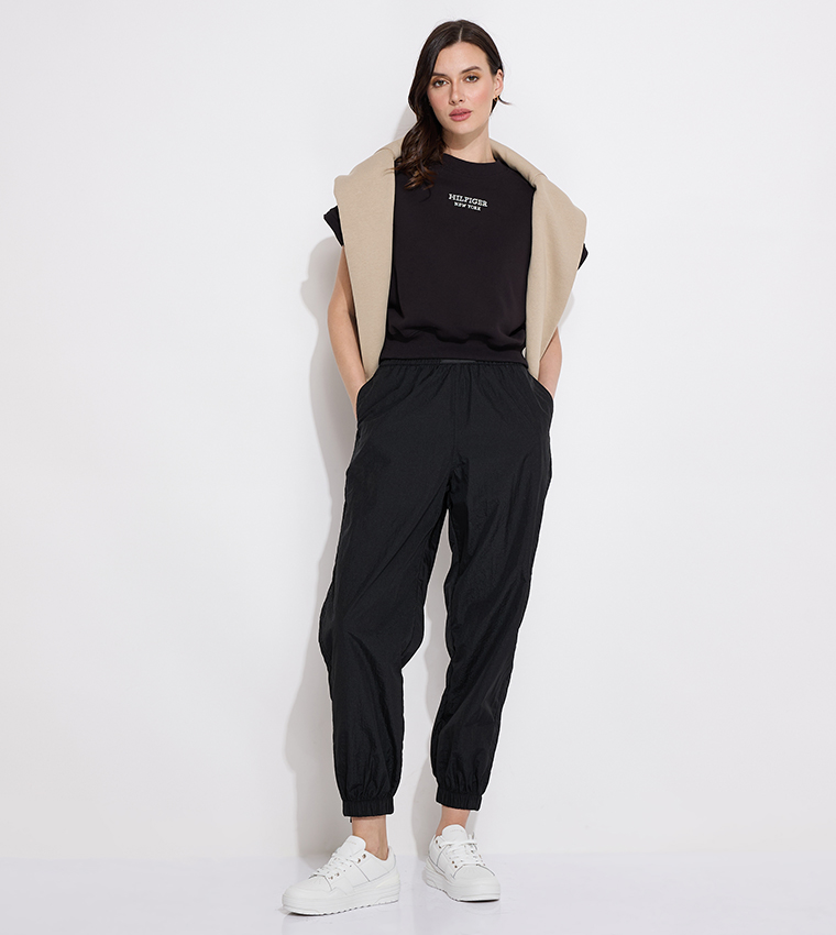 Logo Embroidered Short Sleeves Sweatshirt