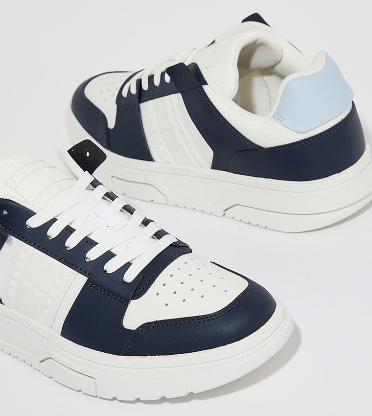 Color Block Lace-Up Sneakers