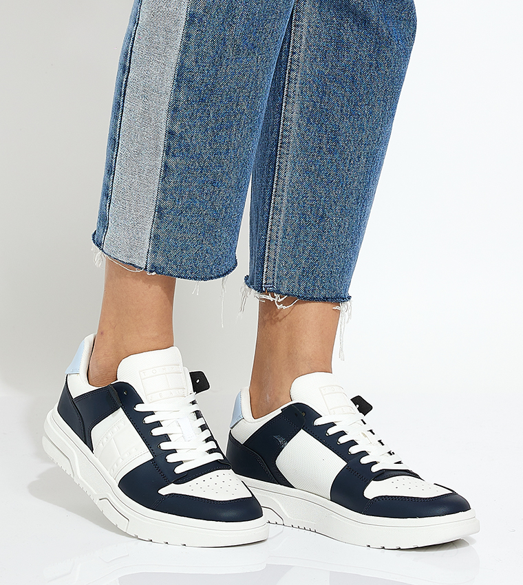 Color Block Lace-Up Sneakers