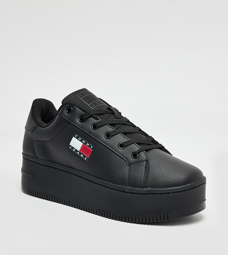Logo Flag Lace Up Platform Sneakers