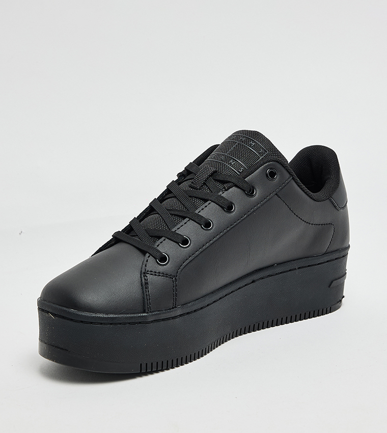 Logo Flag Lace Up Platform Sneakers