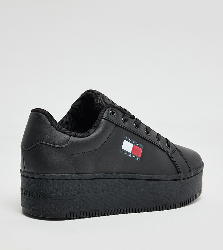 Logo Flag Lace Up Platform Sneakers