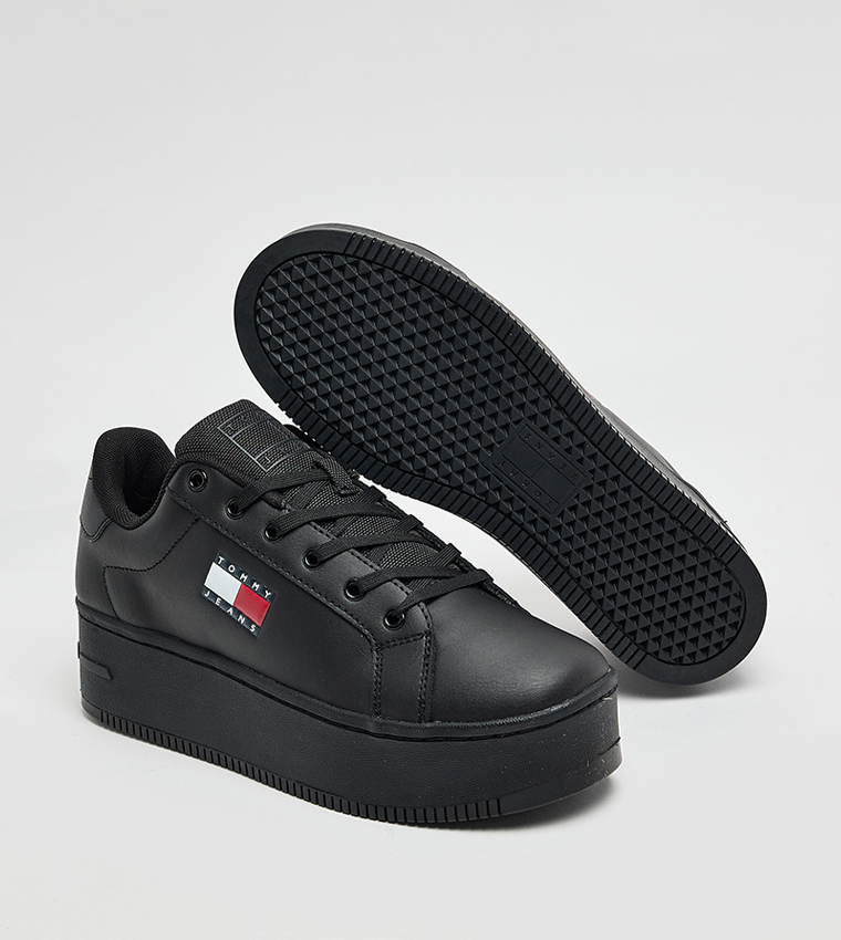 Logo Flag Lace Up Platform Sneakers