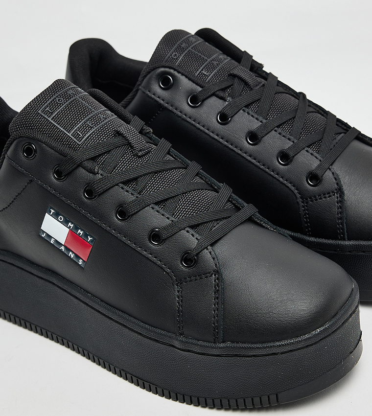 Logo Flag Lace Up Platform Sneakers