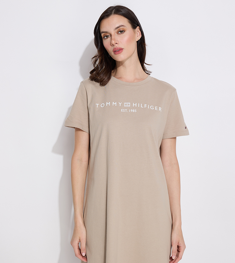 Logo Printed Short Sleeves T-Shirt Dress