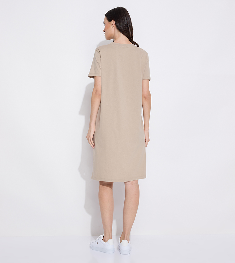 Logo Printed Short Sleeves T-Shirt Dress