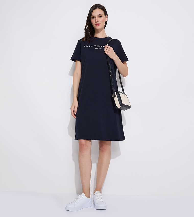 Logo Printed Short Sleeves T Shirt Dress