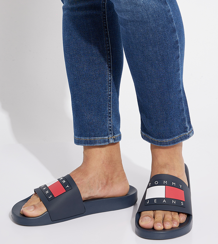 Logo Detail Open Toe Slides