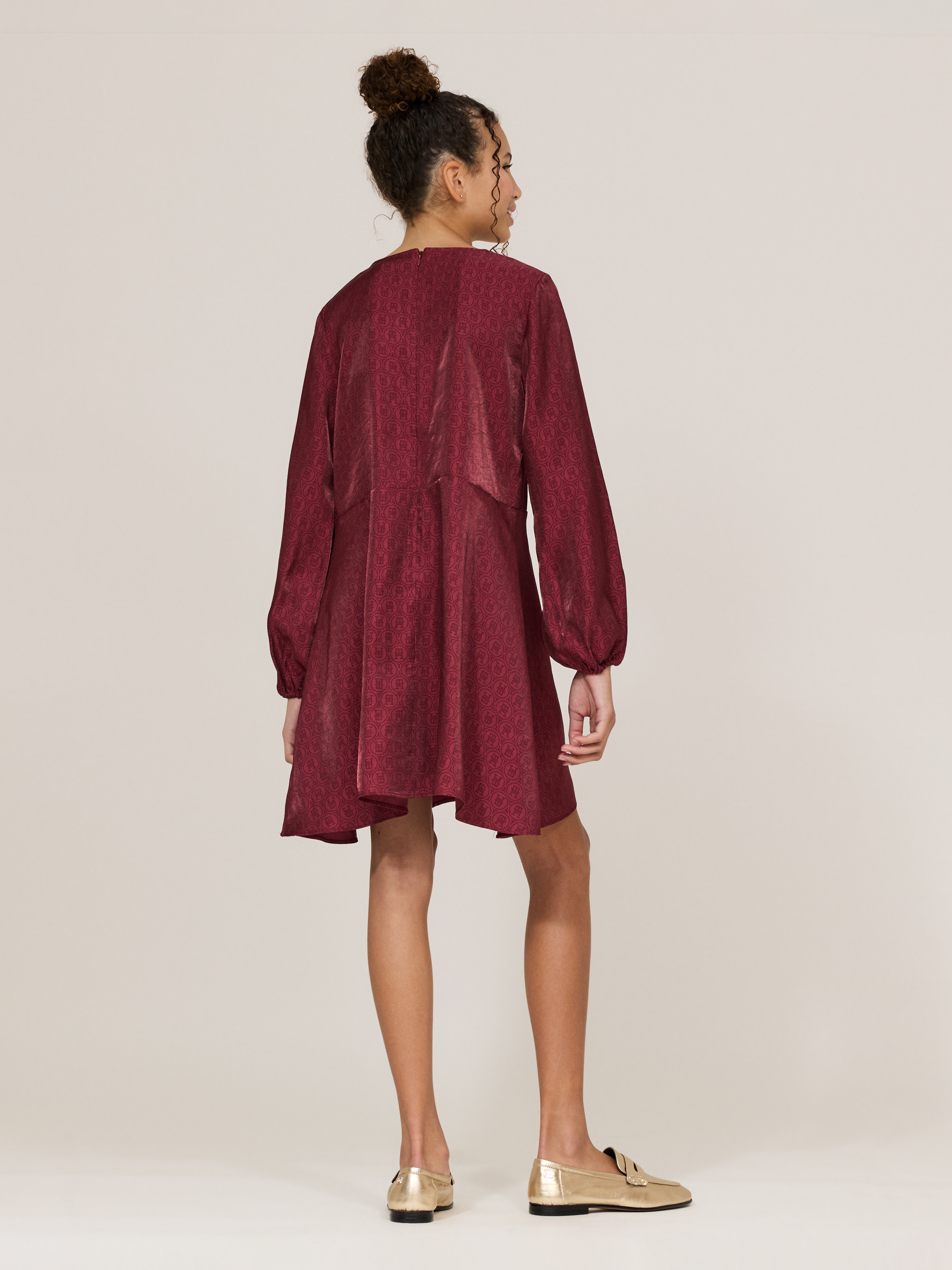Ruffle Detail Crew Neck Dress