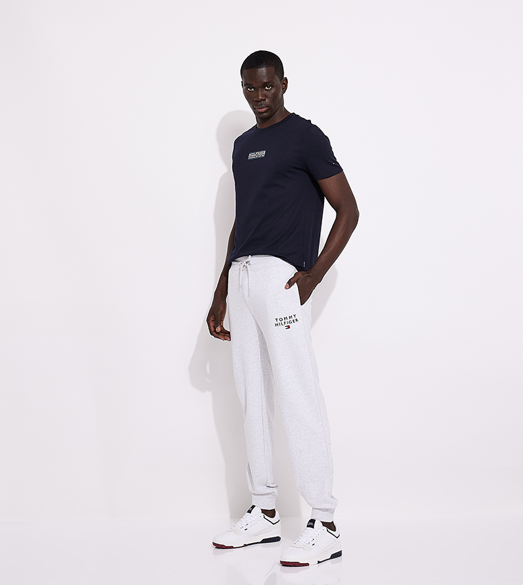 Logo Embroidered Drawstring Waist Joggers