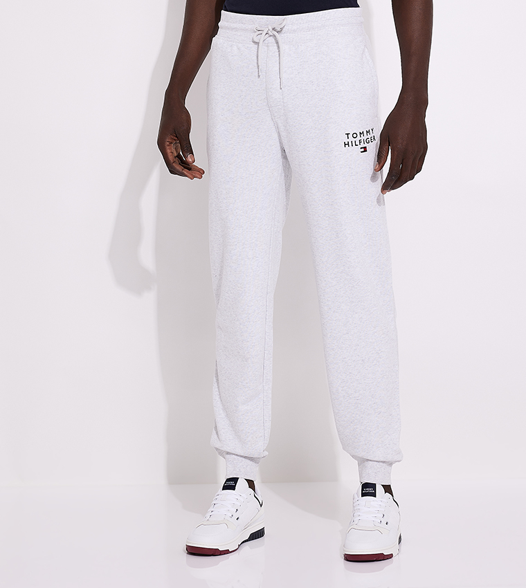 Logo Embroidered Drawstring Waist Joggers