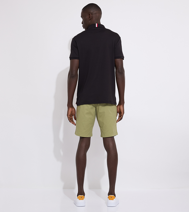 Flag Embroidered Short Sleeves Polo T-Shirt