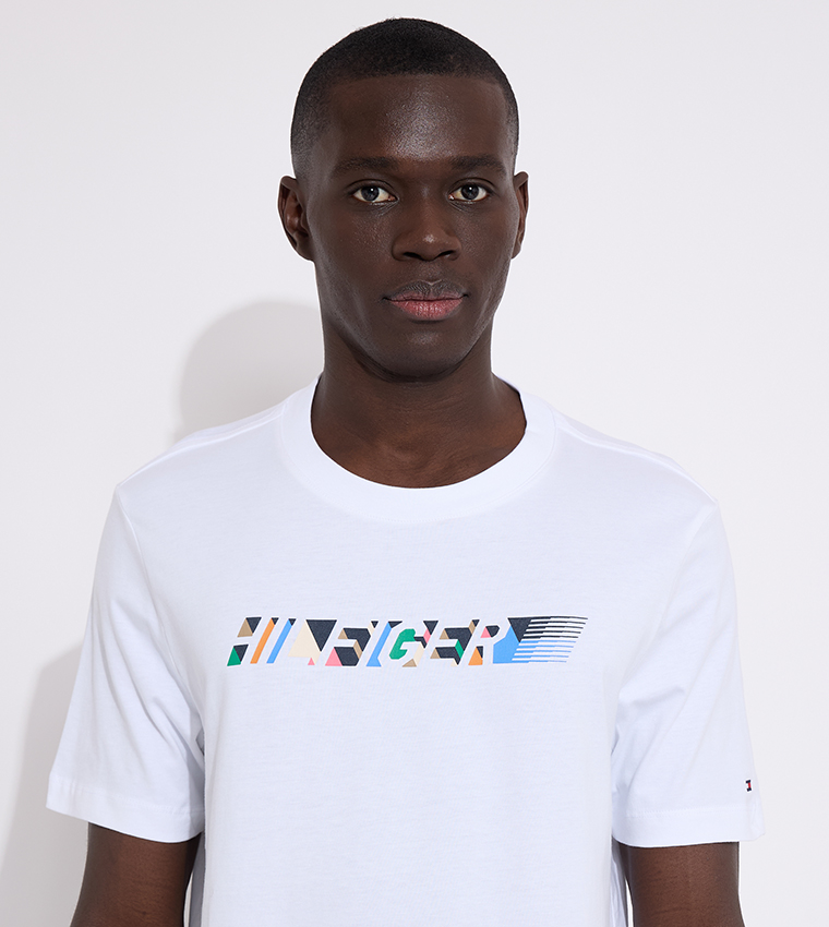 Monotype Print Short Sleeves T-Shirt
