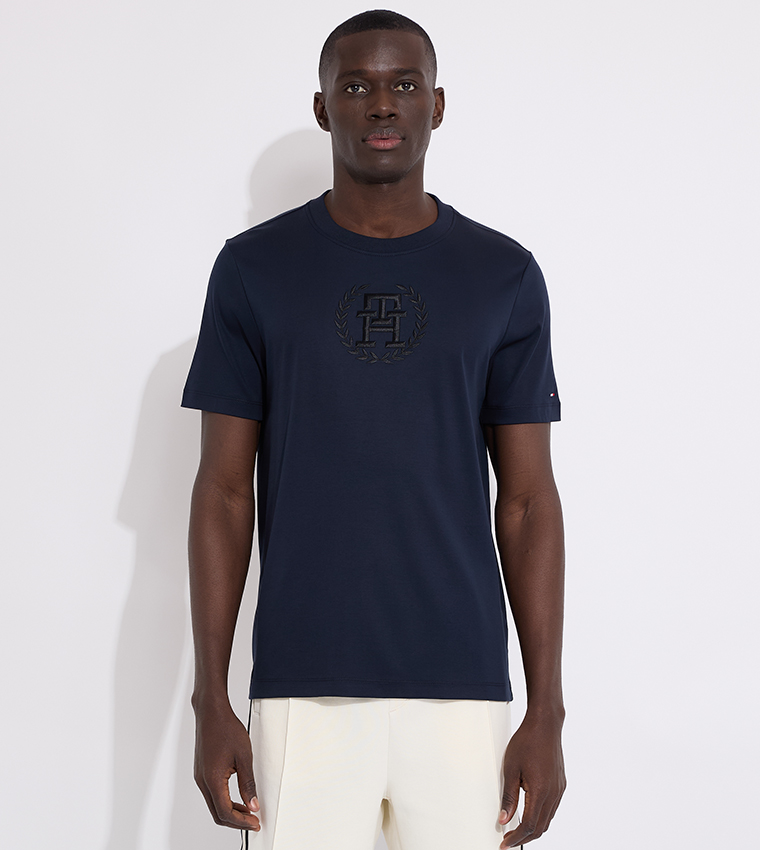 Monogram Embroidered Short Sleeves T-Shirt
