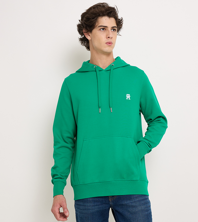 Ajio Tommy Hilfiger Hoodie Mint Men Floral Print Regular Fit