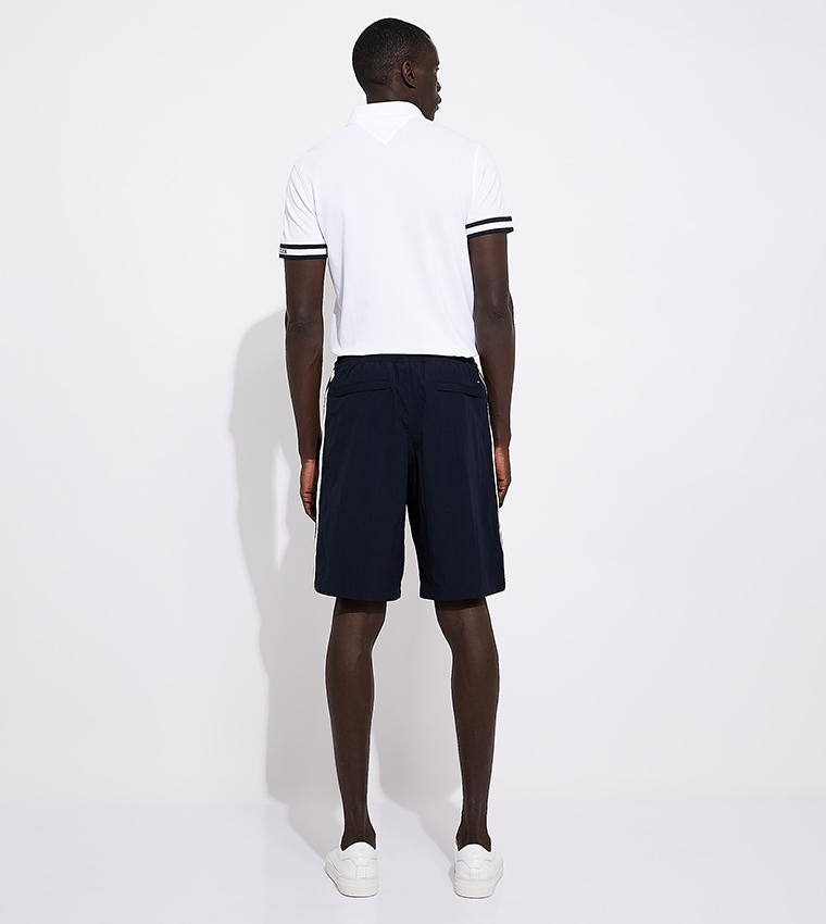 Striped Detail Drawstring Waist Shorts