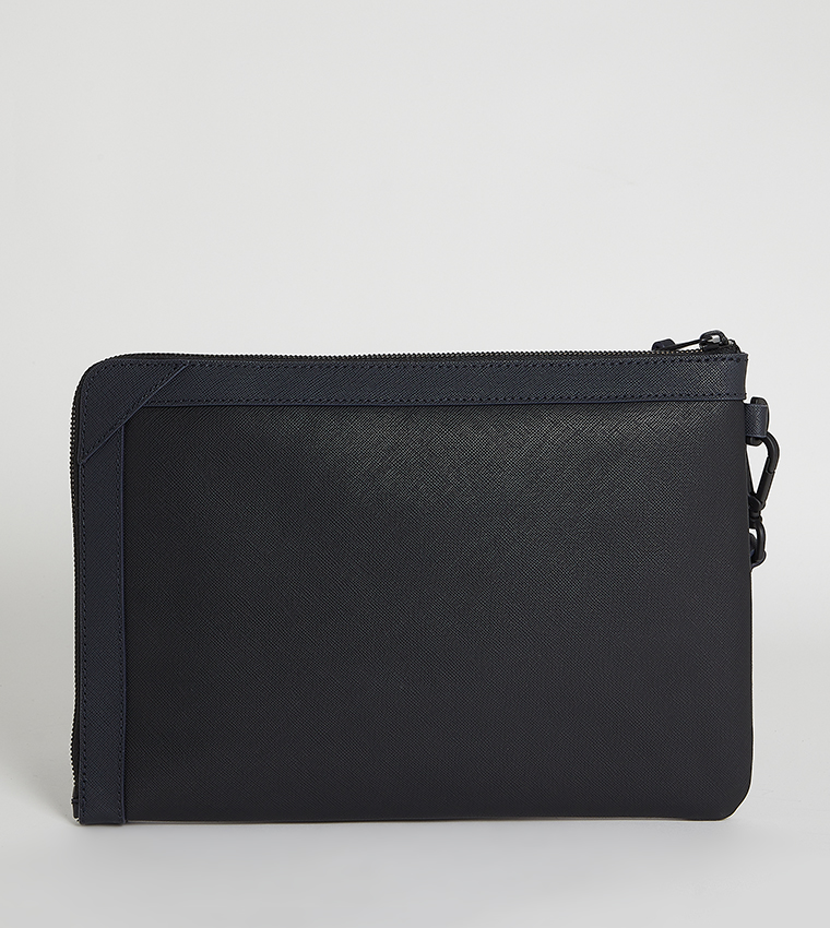 Saffiano Logo Printed Travel Pouch