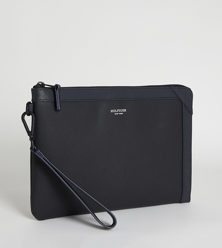 Saffiano Logo Printed Travel Pouch