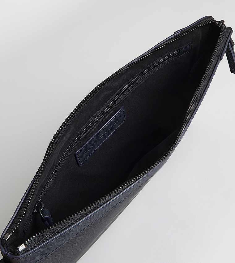 Saffiano Logo Printed Travel Pouch
