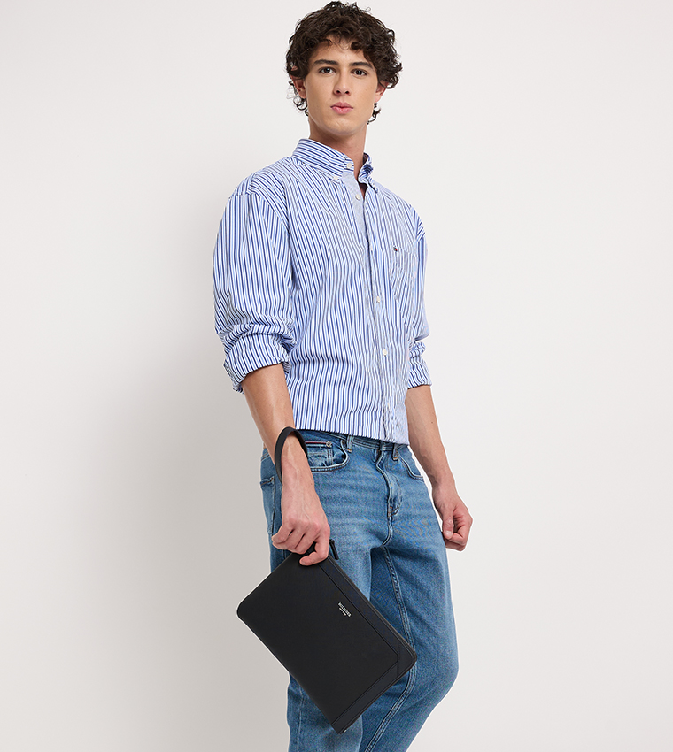 Saffiano Logo Printed Travel Pouch