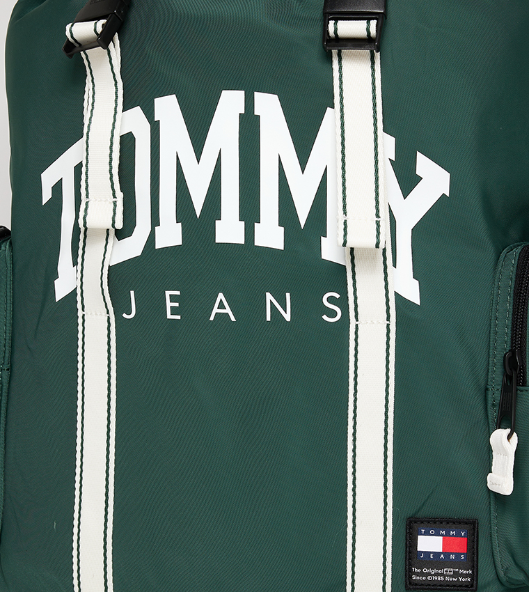 Buy Tommy Hilfiger Logo Printed Flap Backpack In Green 6thStreet