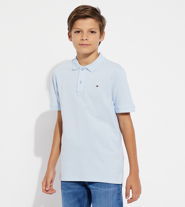 Flag Detail Short Sleeves Polo T-Shirt