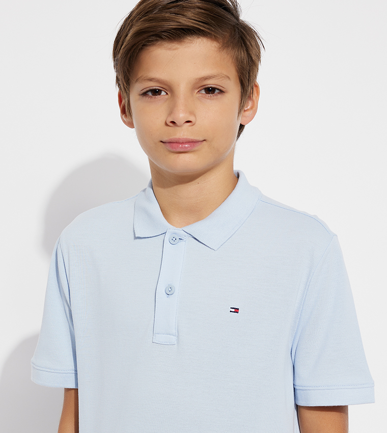 Flag Detail Short Sleeves Polo T-Shirt