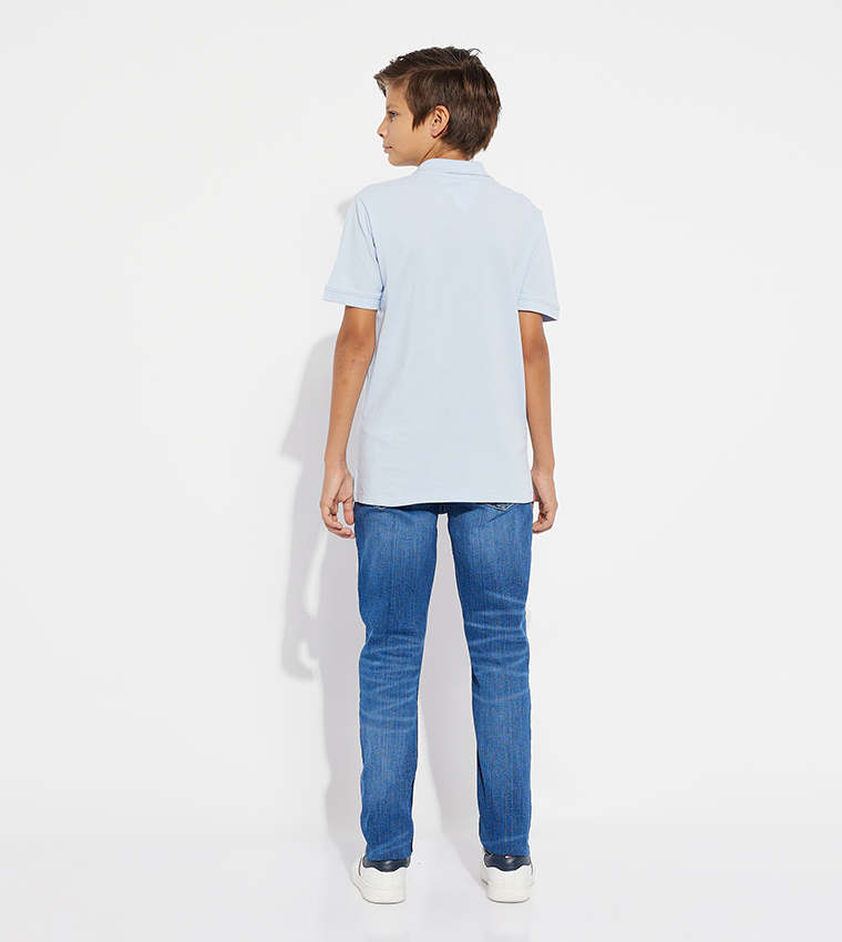 Flag Detail Short Sleeves Polo T-Shirt