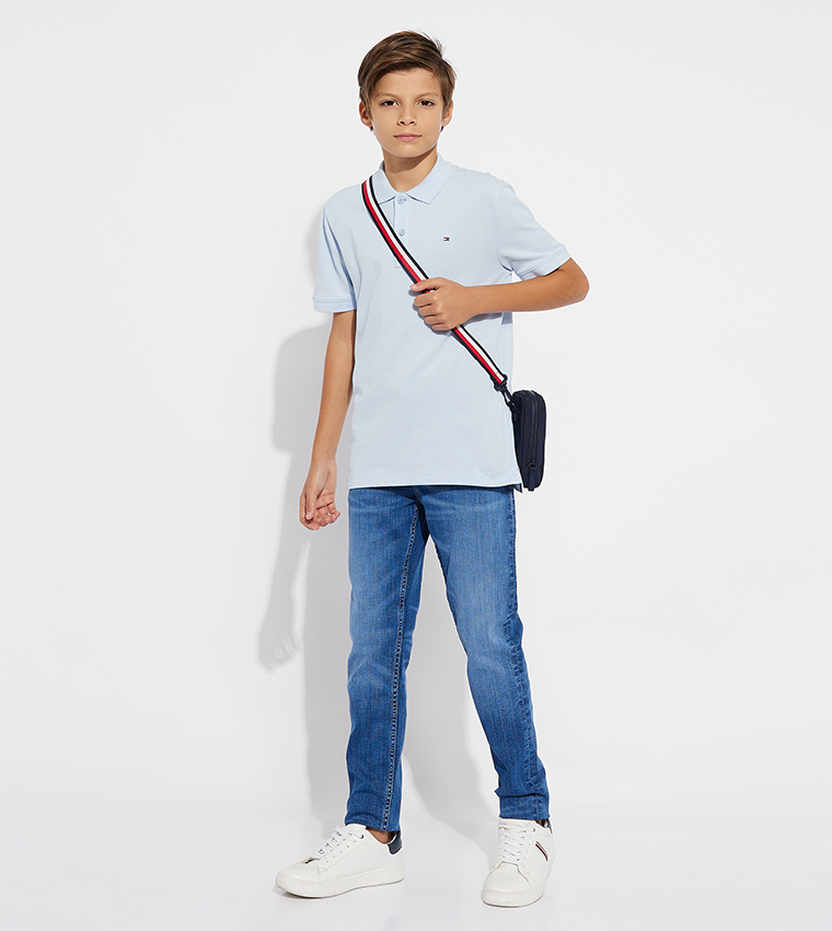 Flag Detail Short Sleeves Polo T-Shirt