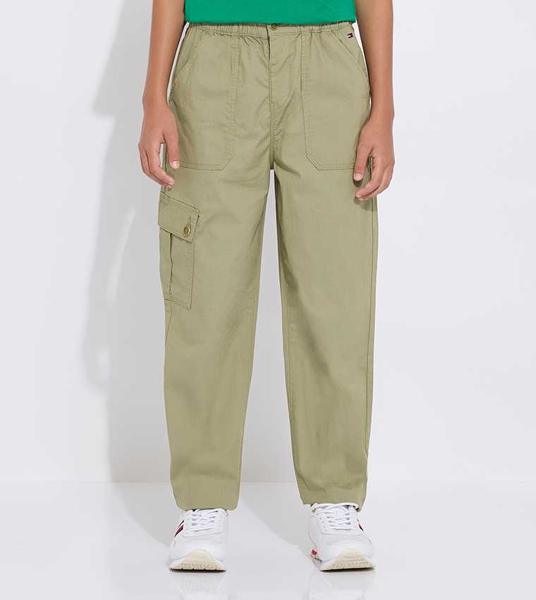 Monotype Detail Woven Cargo Pants