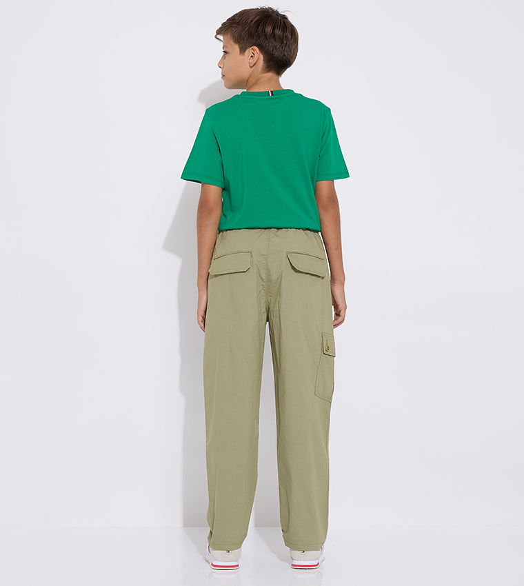 Monotype Detail Woven Cargo Pants