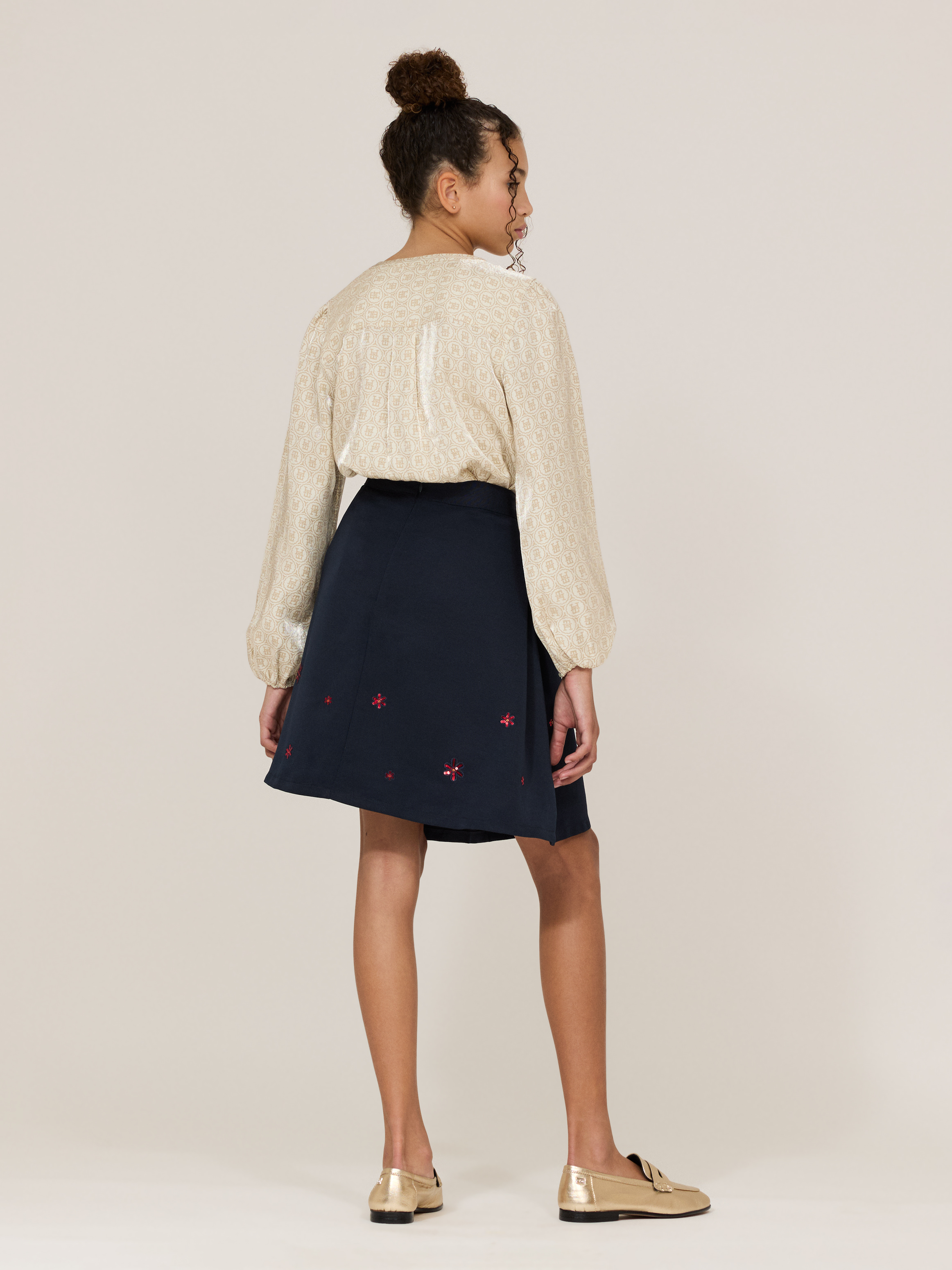 Sequins Detail Elastic Waist Skirt