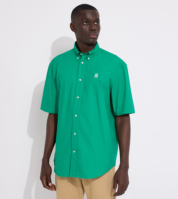 Monogram Embroidered Short Sleeves Shirt