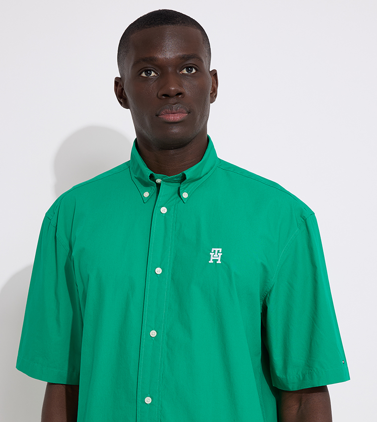 Monogram Embroidered Short Sleeves Shirt