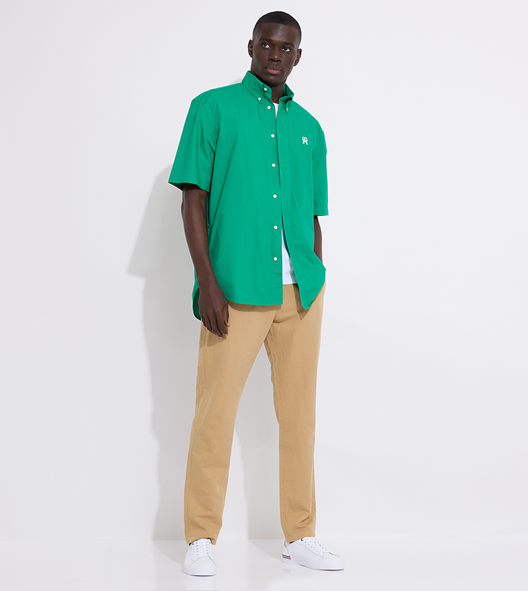 Monogram Embroidered Short Sleeves Shirt