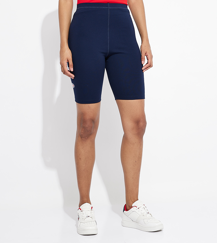 Logo Printed Elastic Waist Shorts