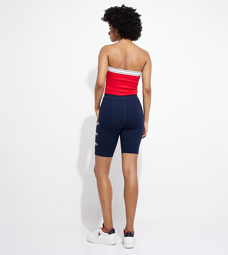 Logo Printed Elastic Waist Shorts