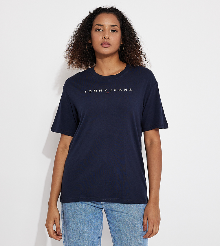 Navy tommy jeans t shirt on sale